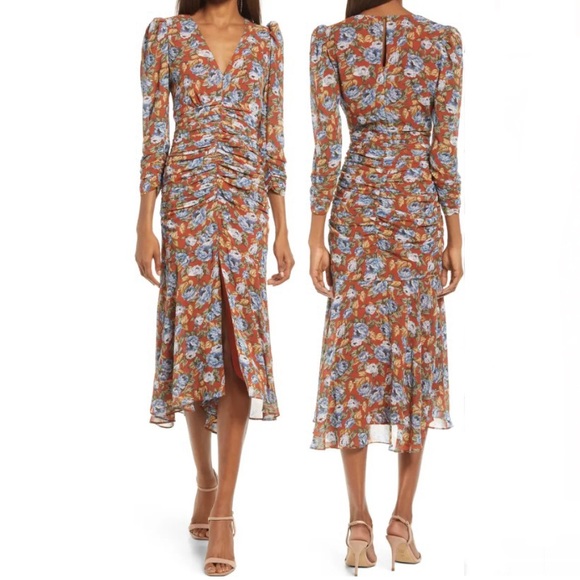 Floret Studios Floral Print Ruched Puff 